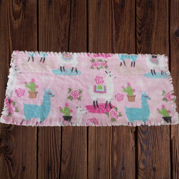 Burp Cloth, Flannel Rag Quilt Style, Reversible Llamas and Sheep, Set of 4 - Picture 3 of 11